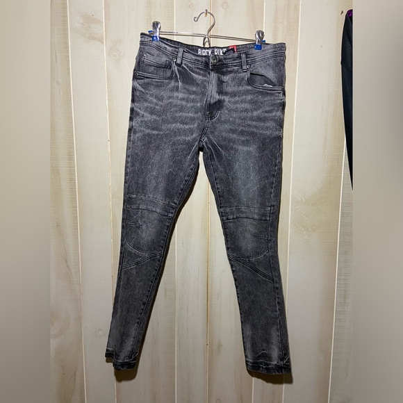 Black Pike Men's Denim Jeans - Dark Grey - 34W, 32L - Skinny Fit - Grunge, Stree - Picture 1 of 5